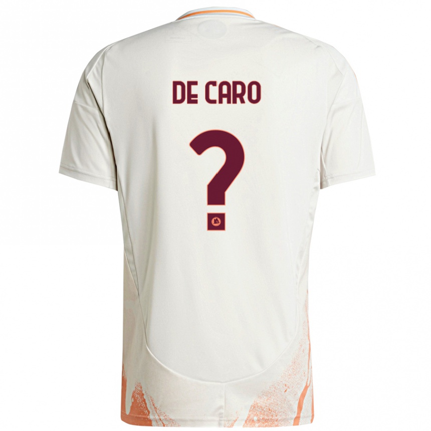 Women Football Lorenzo De Caro #0 Cream White Orange Away Jersey 2024/25 T-Shirt Nz