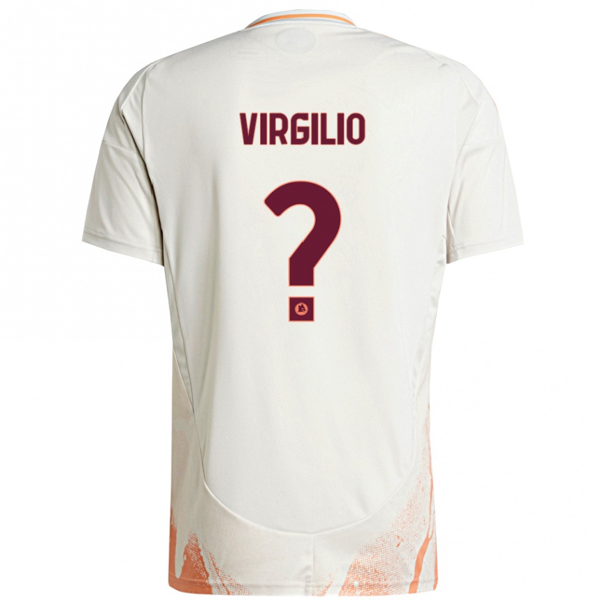 Women Football Cristian Virgilio #0 Cream White Orange Away Jersey 2024/25 T-Shirt Nz