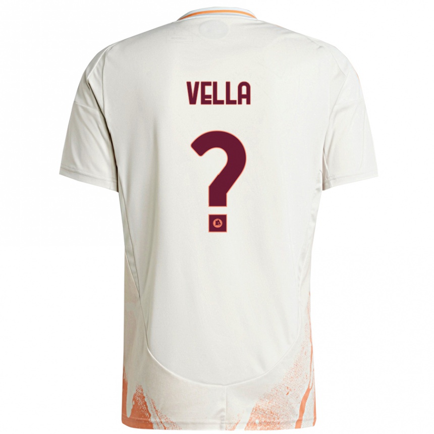 Women Football Tancredi Vella #0 Cream White Orange Away Jersey 2024/25 T-Shirt Nz