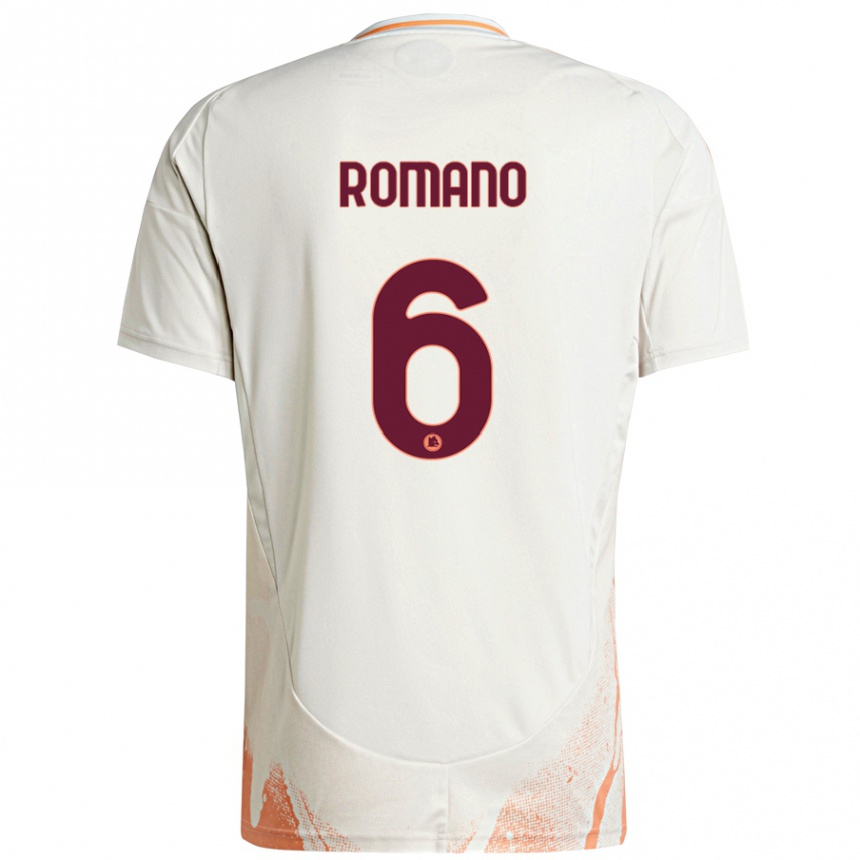 Women Football Alessandro Romano #6 Cream White Orange Away Jersey 2024/25 T-Shirt Nz