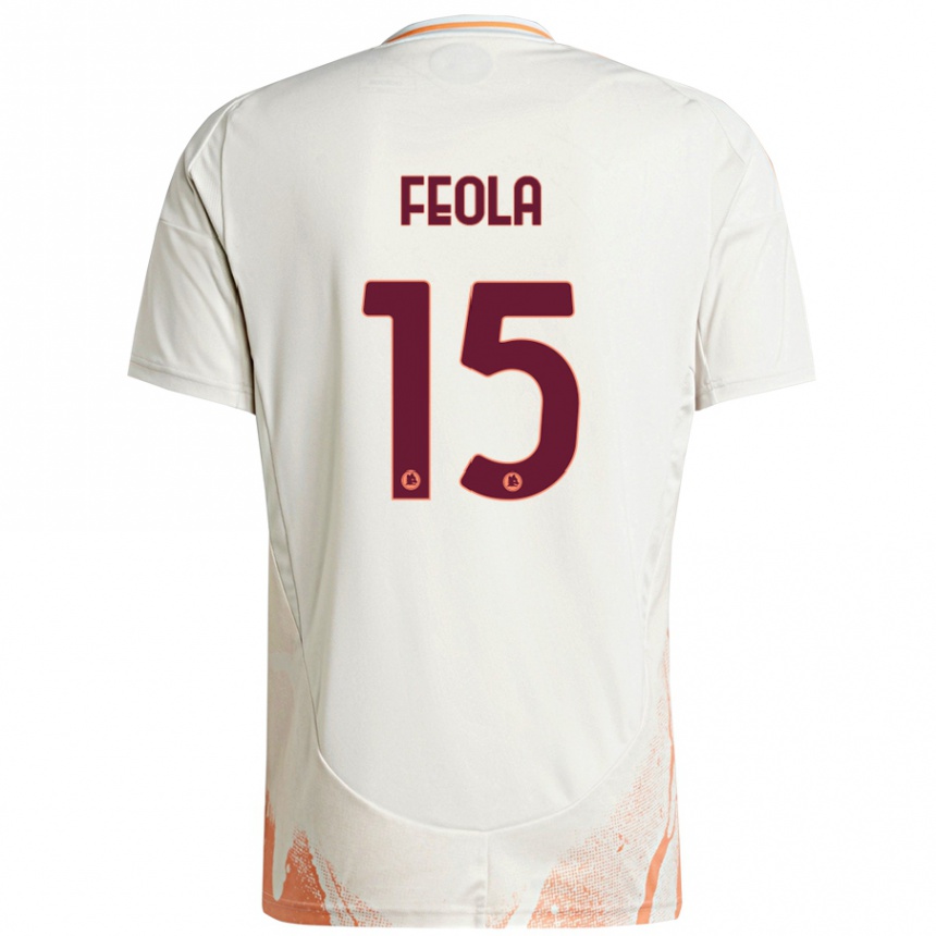 Women Football William Feola #15 Cream White Orange Away Jersey 2024/25 T-Shirt Nz