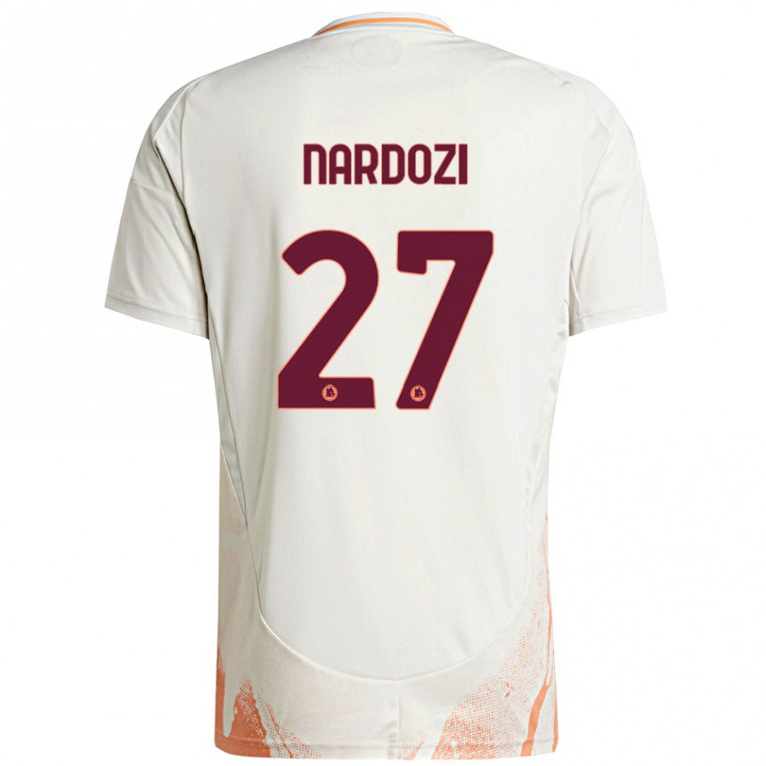 Women Football Manuel Nardozi #27 Cream White Orange Away Jersey 2024/25 T-Shirt Nz