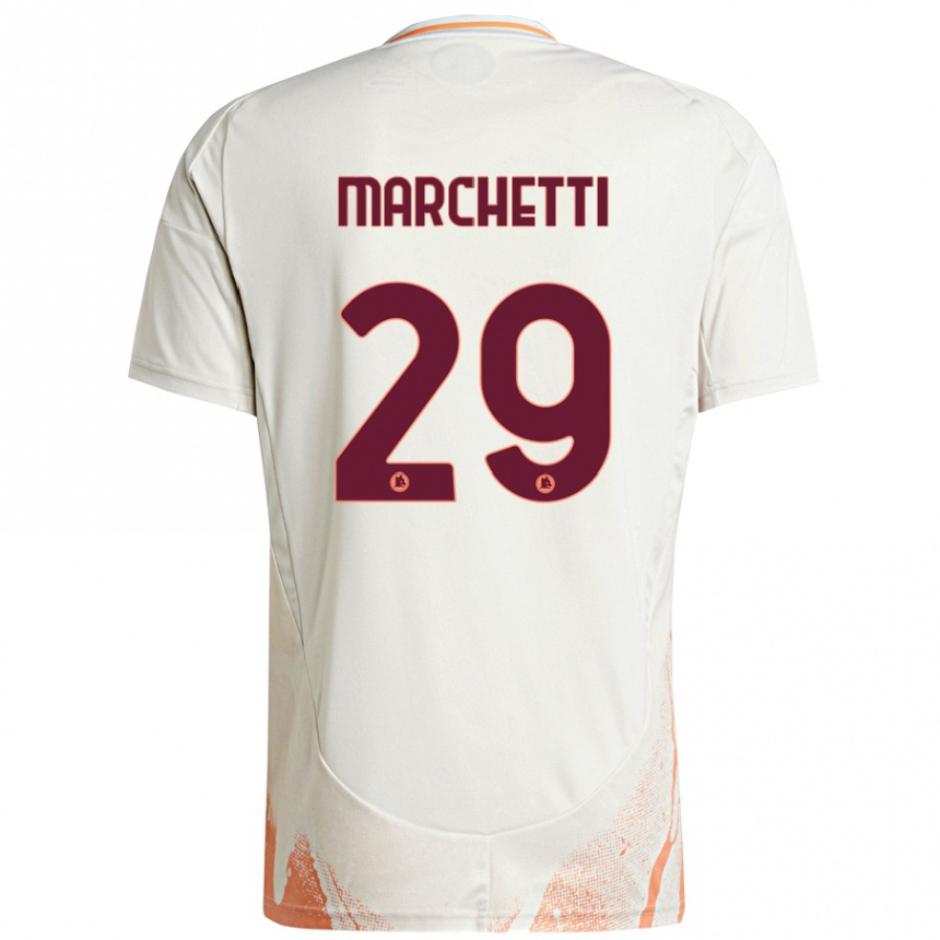 Women Football Tommaso Marchetti #29 Cream White Orange Away Jersey 2024/25 T-Shirt Nz