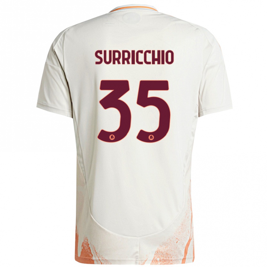 Women Football Jacopo Surricchio #35 Cream White Orange Away Jersey 2024/25 T-Shirt Nz