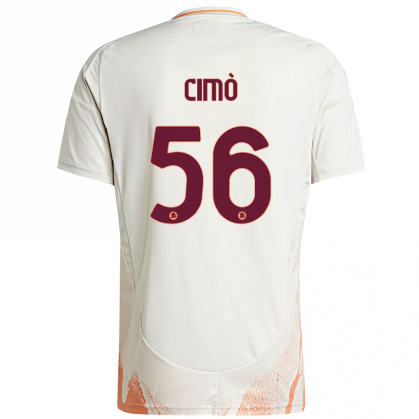 Women Football Giada Cimò #56 Cream White Orange Away Jersey 2024/25 T-Shirt Nz