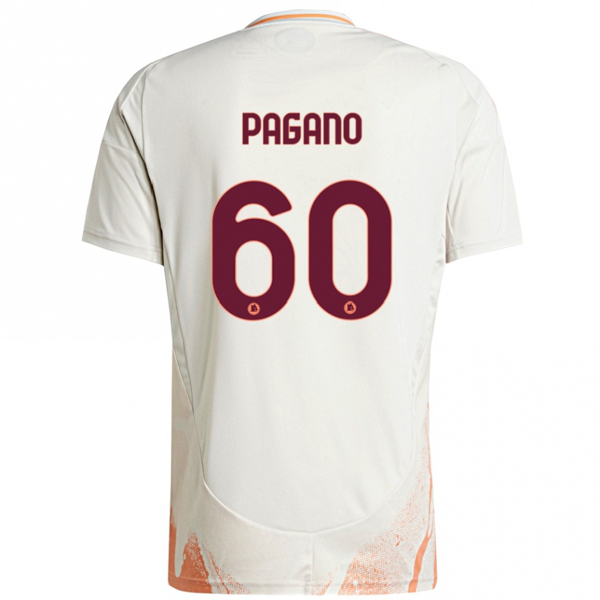 Women Football Riccardo Pagano #60 Cream White Orange Away Jersey 2024/25 T-Shirt Nz