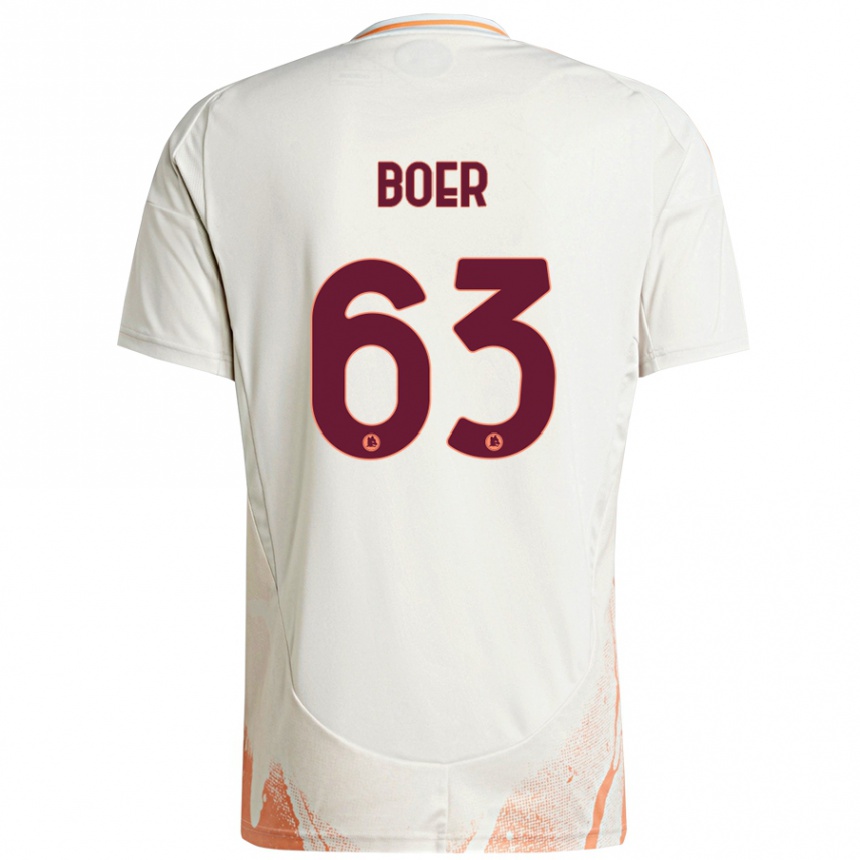 Women Football Pietro Boer #63 Cream White Orange Away Jersey 2024/25 T-Shirt Nz