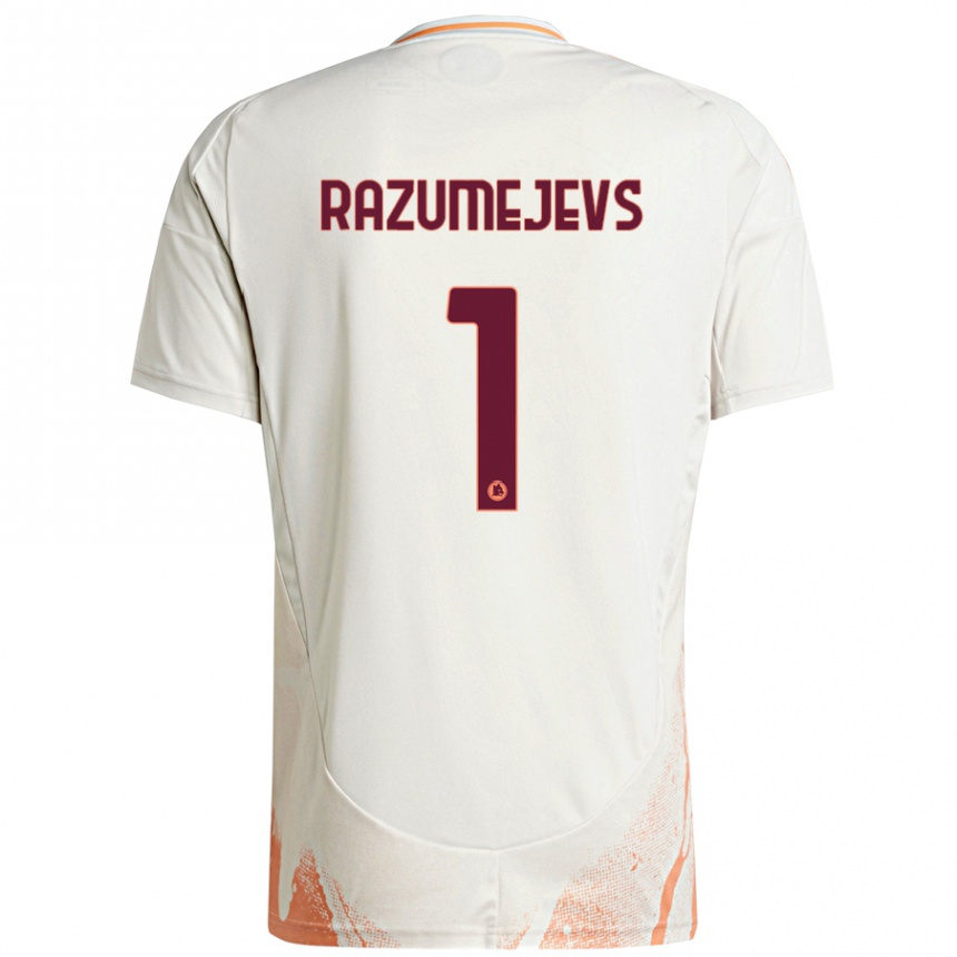 Women Football Vladislavs Razumejevs #1 Cream White Orange Away Jersey 2024/25 T-Shirt Nz