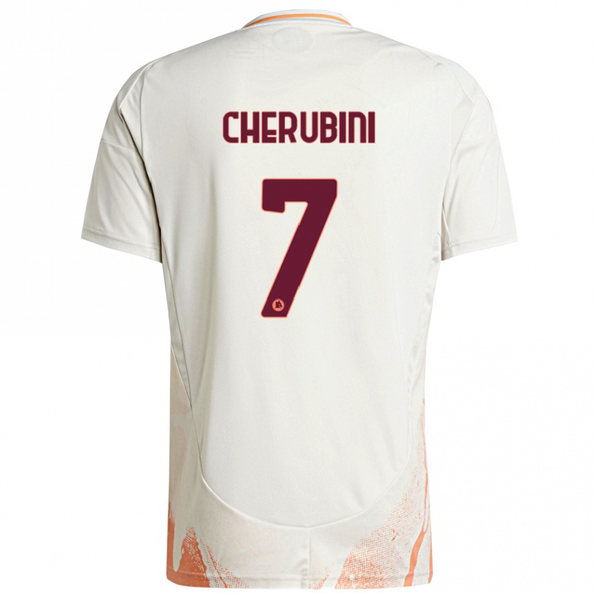 Women Football Luigi Cherubini #7 Cream White Orange Away Jersey 2024/25 T-Shirt Nz