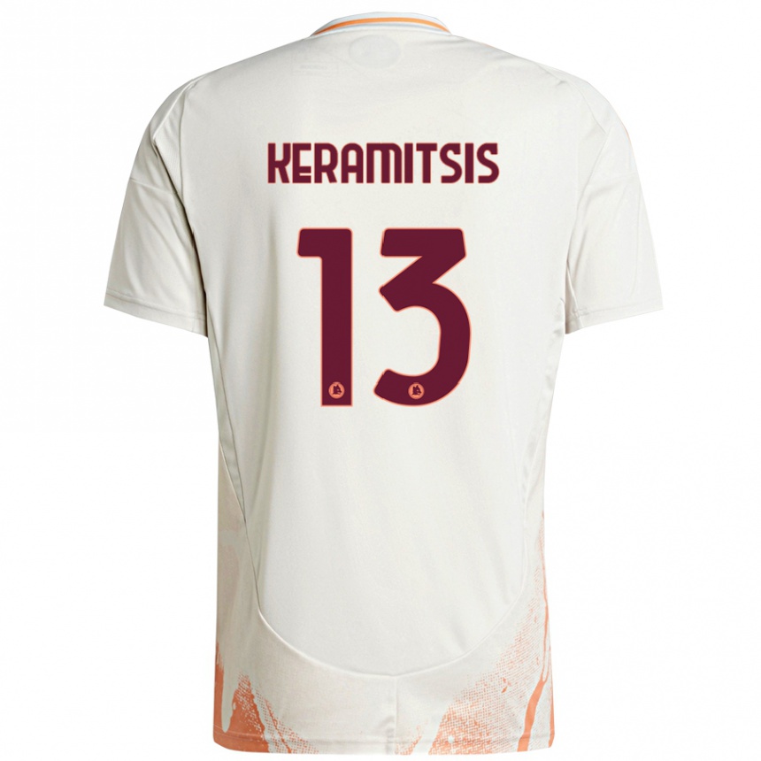 Women Football Dimitrios Keramitsis #13 Cream White Orange Away Jersey 2024/25 T-Shirt Nz