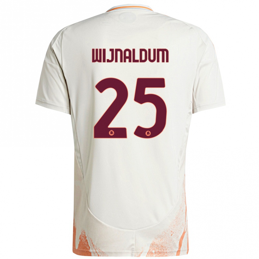 Women Football Georginio Wijnaldum #25 Cream White Orange Away Jersey 2024/25 T-Shirt Nz