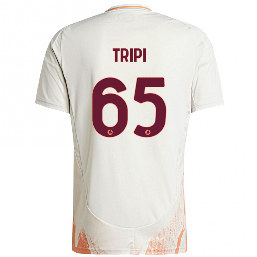 Women Football Filippo Tripi #65 Cream White Orange Away Jersey 2024/25 T-Shirt Nz