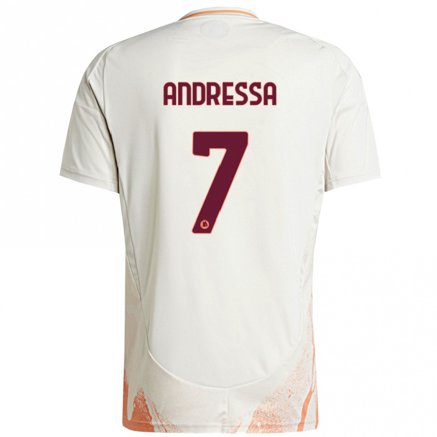 Women Football Andressa #7 Cream White Orange Away Jersey 2024/25 T-Shirt Nz