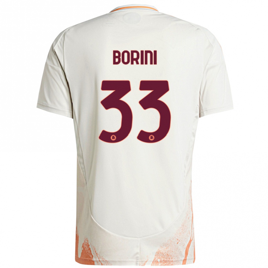 Women Football Joyce Borini #33 Cream White Orange Away Jersey 2024/25 T-Shirt Nz