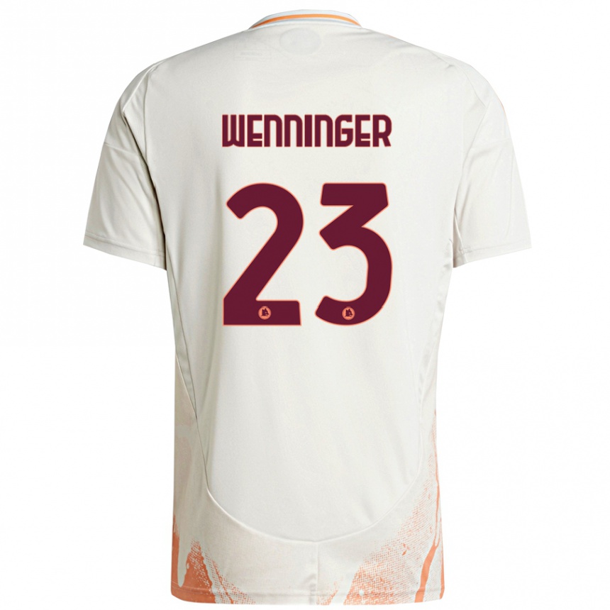 Women Football Carina Wenninger #23 Cream White Orange Away Jersey 2024/25 T-Shirt Nz