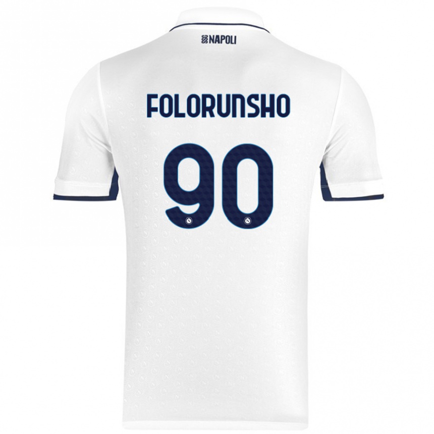 Women Football Michael Folorunsho #90 White Royal Blue Away Jersey 2024/25 T-Shirt Nz