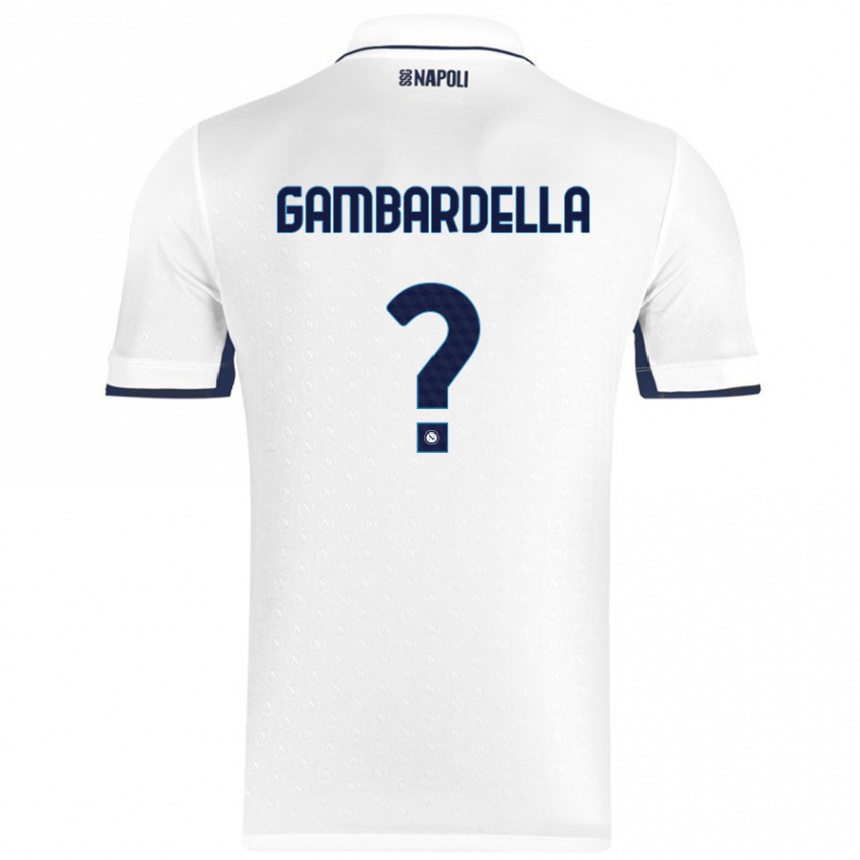 Women Football Vittorio Gambardella #0 White Royal Blue Away Jersey 2024/25 T-Shirt Nz