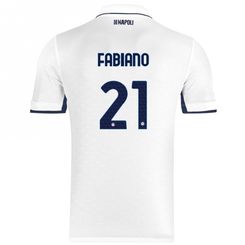 Women Football Francesca Fabiano #21 White Royal Blue Away Jersey 2024/25 T-Shirt Nz