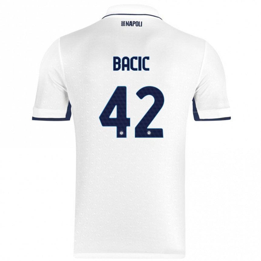 Women Football Doris Bačić #42 White Royal Blue Away Jersey 2024/25 T-Shirt Nz