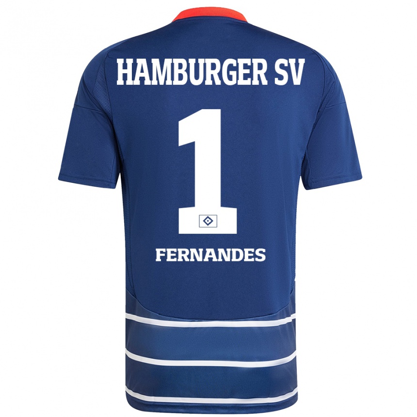 Women Football Daniel Heuer Fernandes #1 Dark Blue Away Jersey 2024/25 T-Shirt Nz