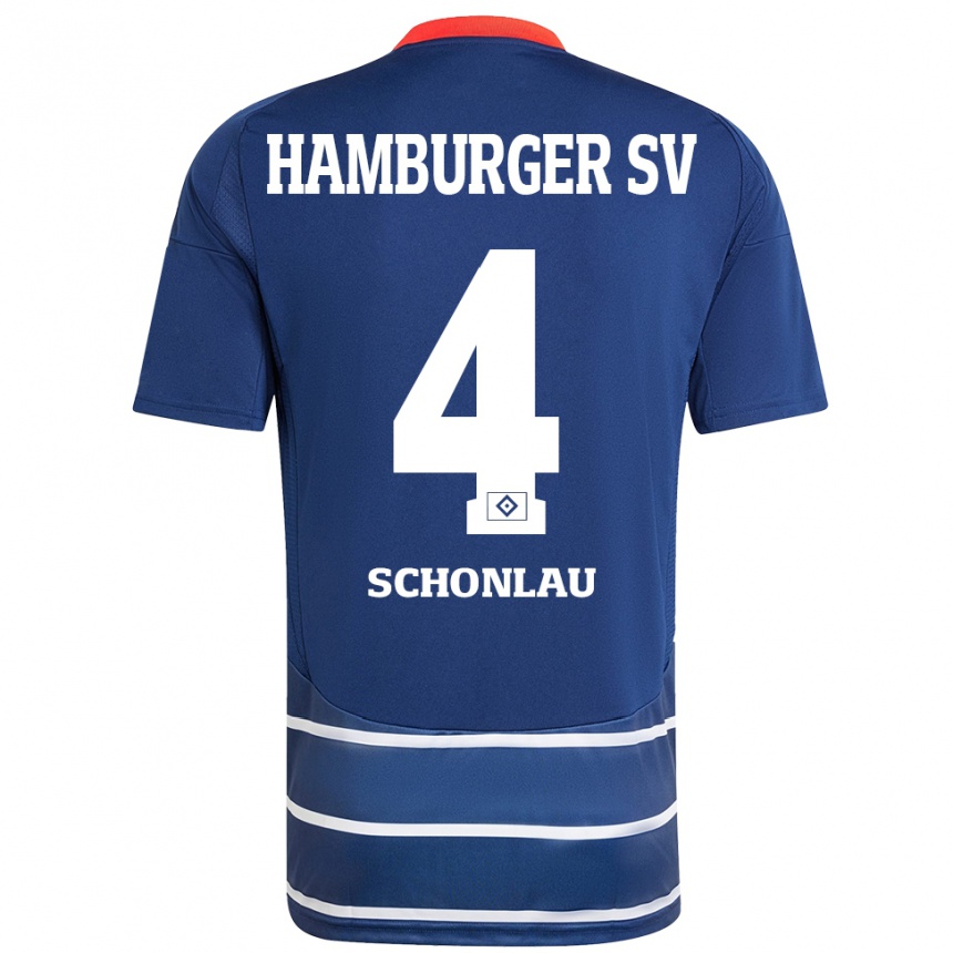 Women Football Sebastian Schonlau #4 Dark Blue Away Jersey 2024/25 T-Shirt Nz