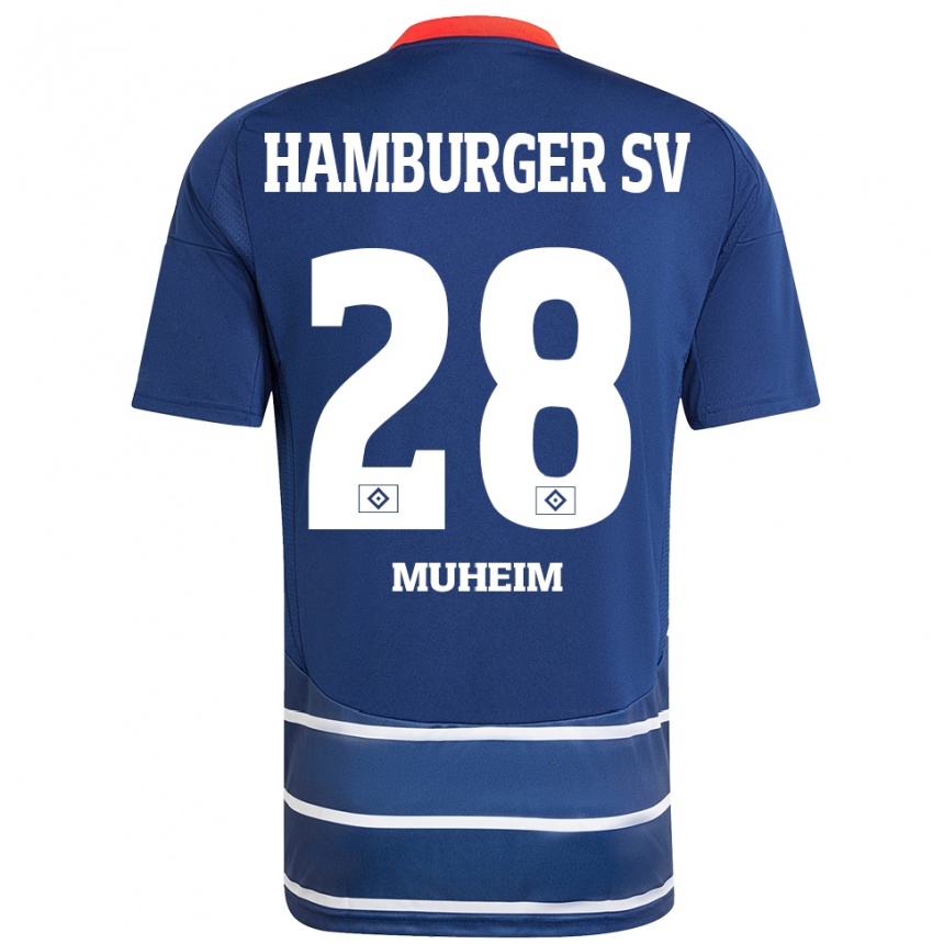 Women Football Miro Muheim #28 Dark Blue Away Jersey 2024/25 T-Shirt Nz