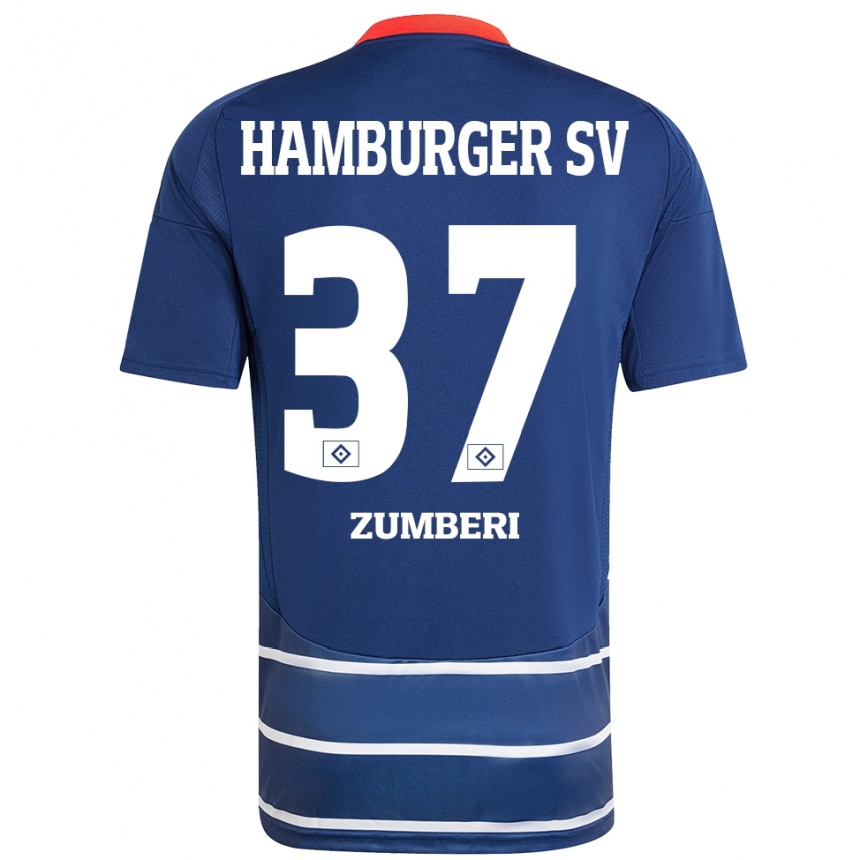 Women Football Valon Zumberi #37 Dark Blue Away Jersey 2024/25 T-Shirt Nz