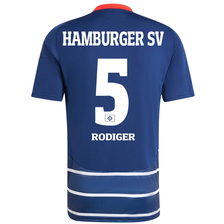 Women Football Philipp Rödiger #5 Dark Blue Away Jersey 2024/25 T-Shirt Nz