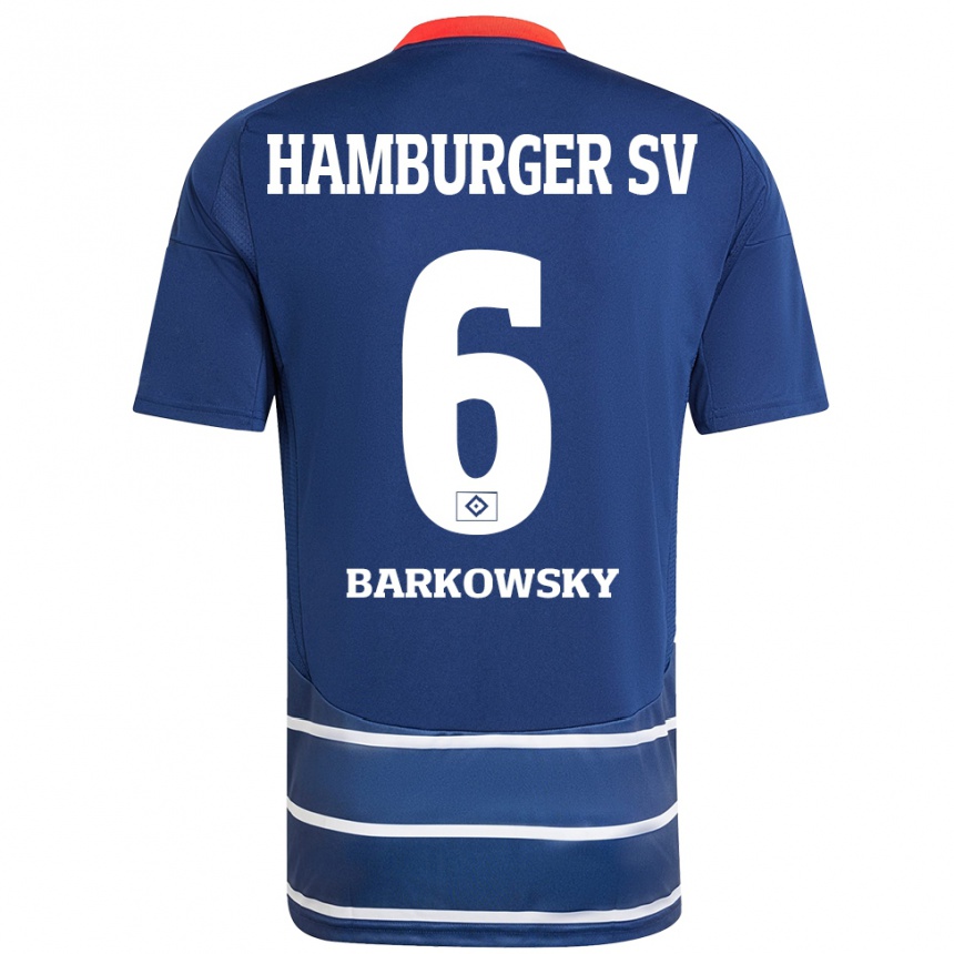 Women Football Finn Barkowsky #6 Dark Blue Away Jersey 2024/25 T-Shirt Nz