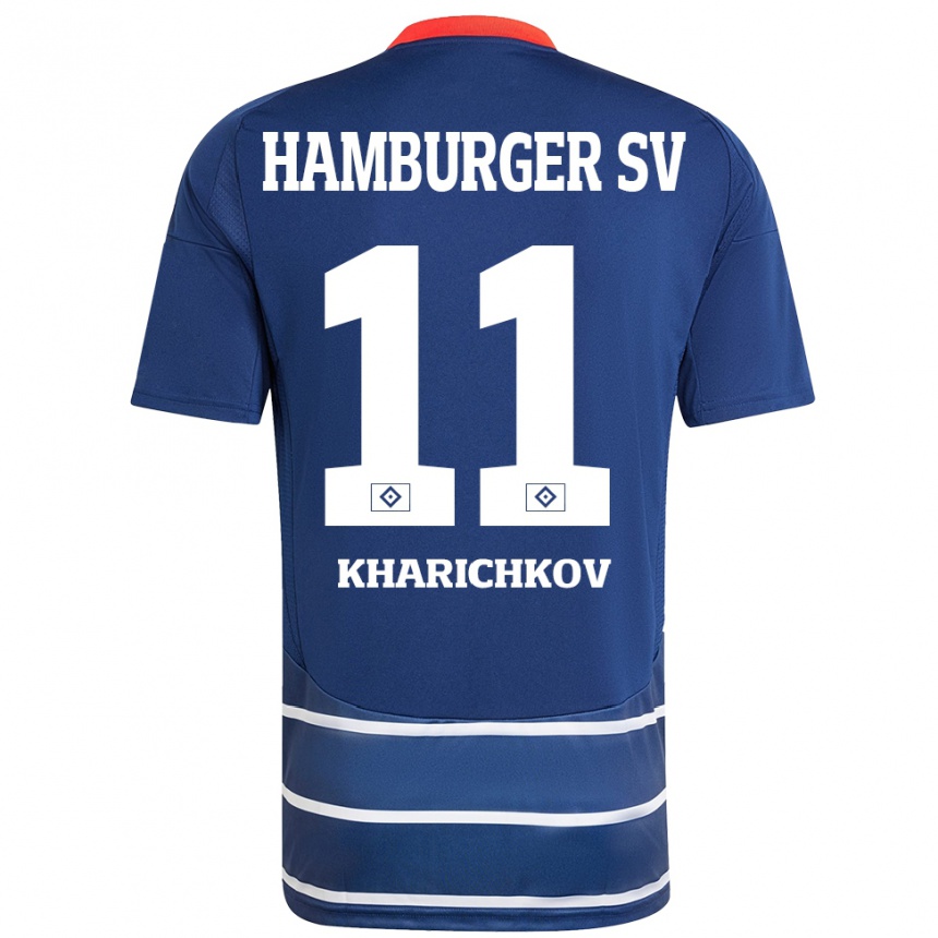 Women Football Valentyn Kharichkov #11 Dark Blue Away Jersey 2024/25 T-Shirt Nz