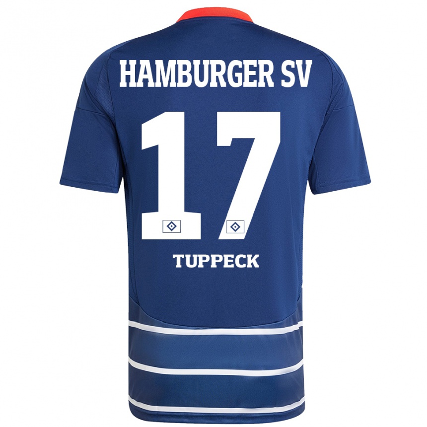 Women Football Niklas Tuppeck #17 Dark Blue Away Jersey 2024/25 T-Shirt Nz