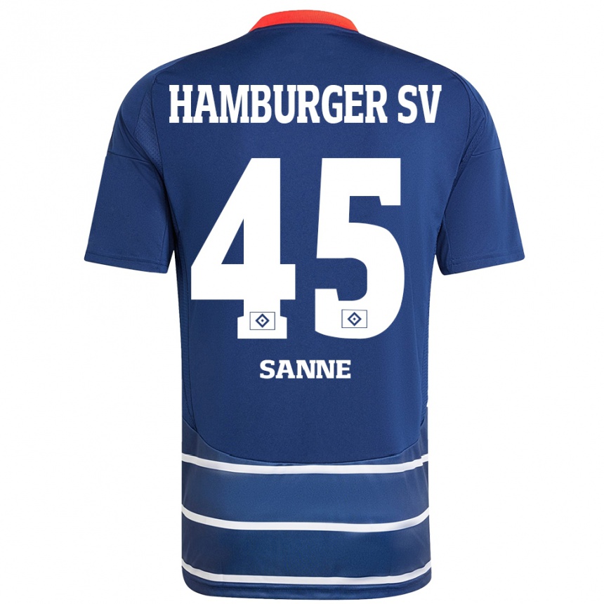 Women Football Tom Sanne #45 Dark Blue Away Jersey 2024/25 T-Shirt Nz