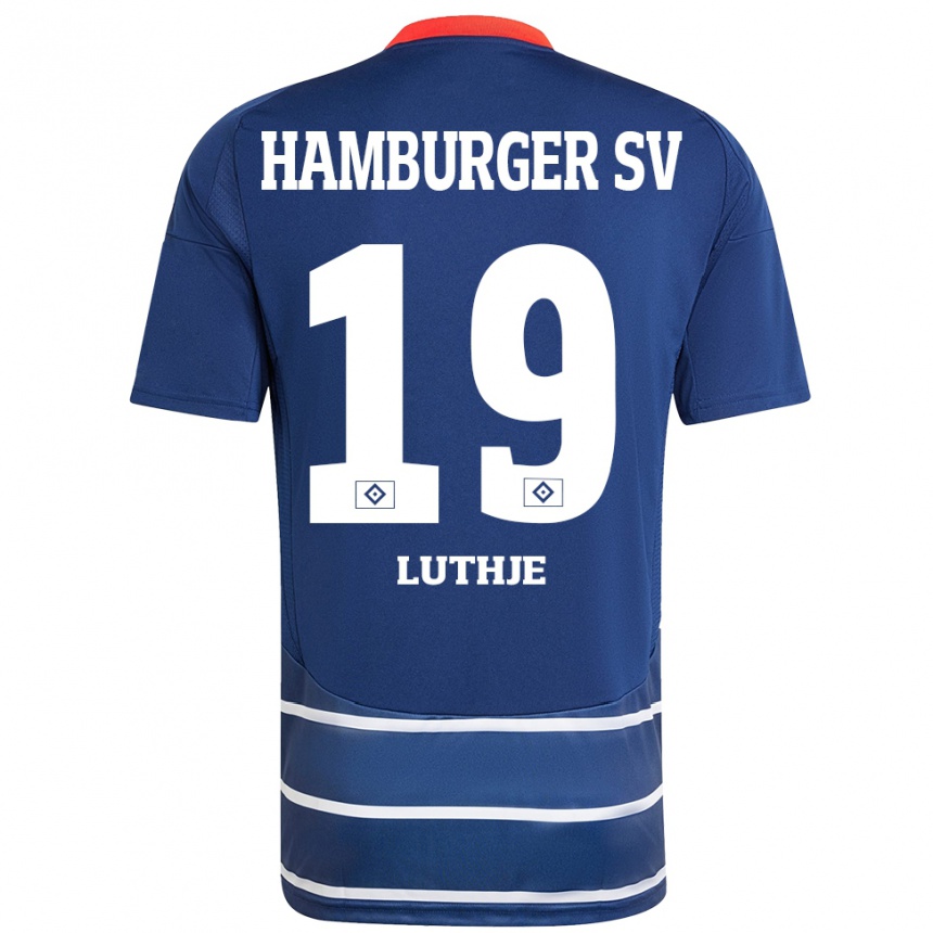 Women Football Niel Lüthje #19 Dark Blue Away Jersey 2024/25 T-Shirt Nz