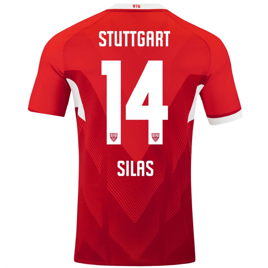 Women Football Silas #14 Red White Away Jersey 2024/25 T-Shirt Nz