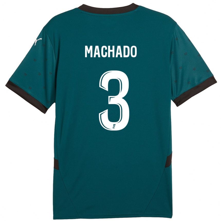 Women Football Deiver Machado #3 Dark Green Away Jersey 2024/25 T-Shirt Nz