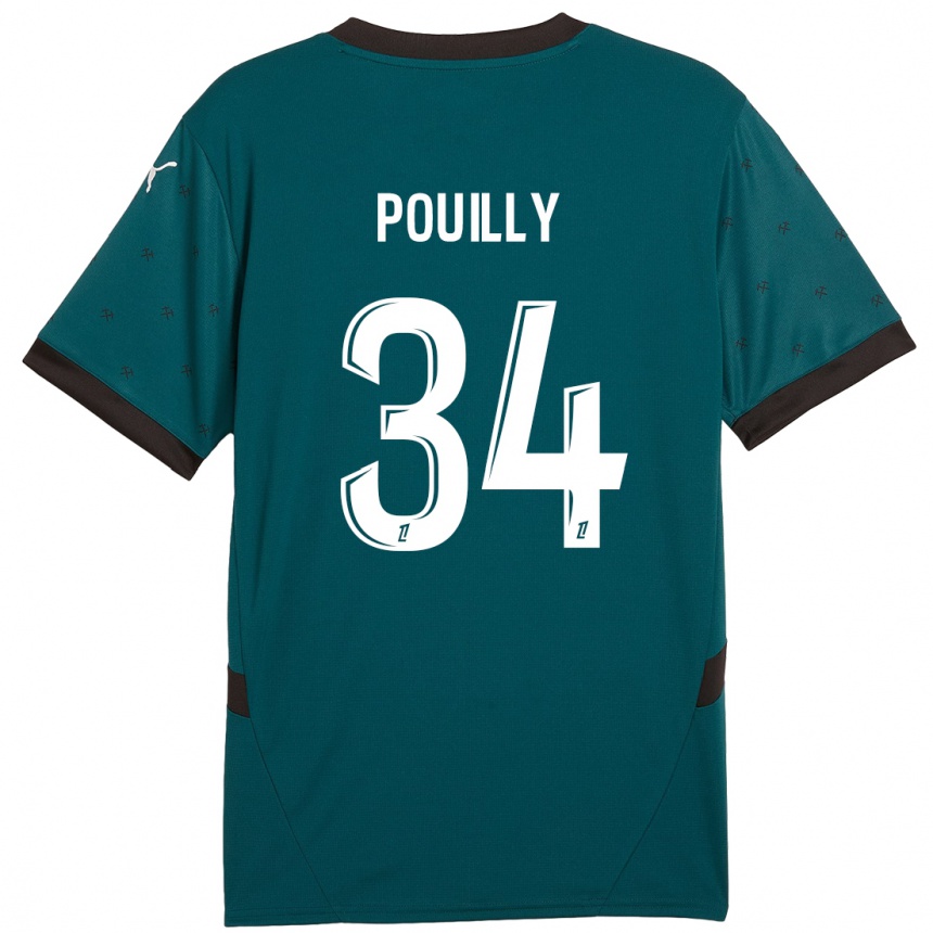 Women Football Tom Pouilly #34 Dark Green Away Jersey 2024/25 T-Shirt Nz