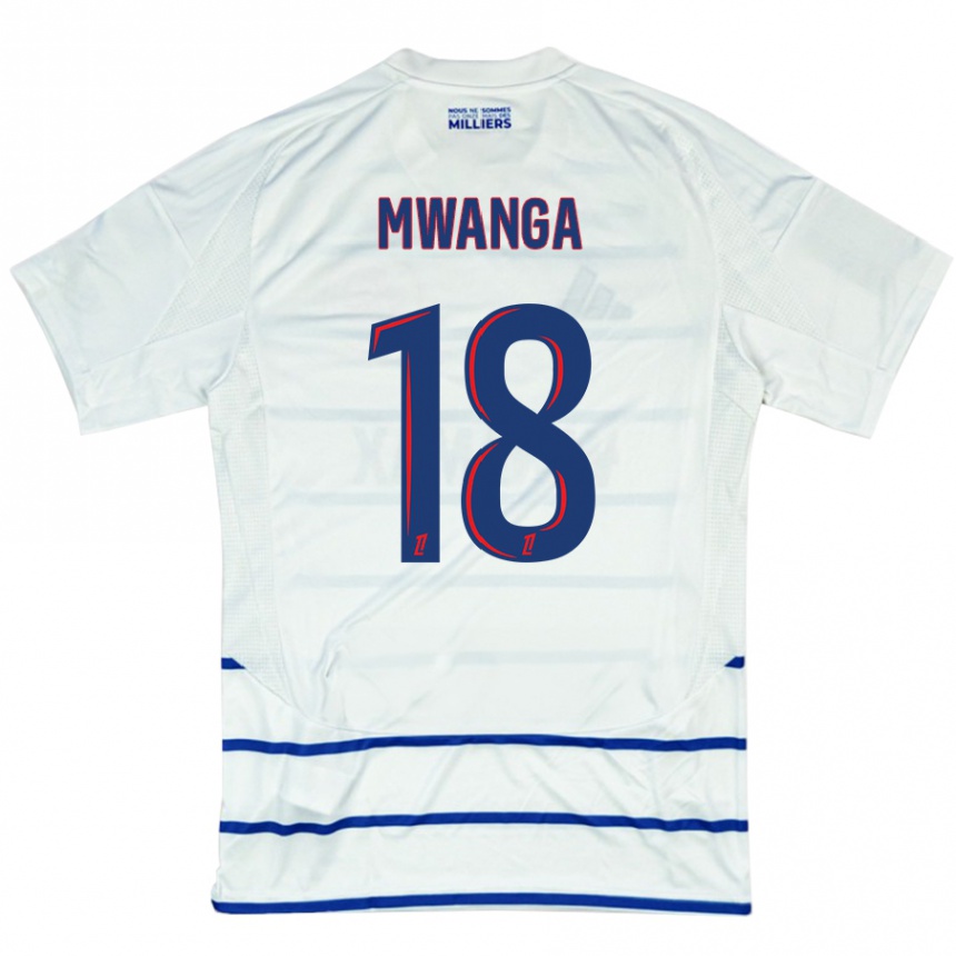 Women Football Junior Mwanga #18 White Blue Away Jersey 2024/25 T-Shirt Nz