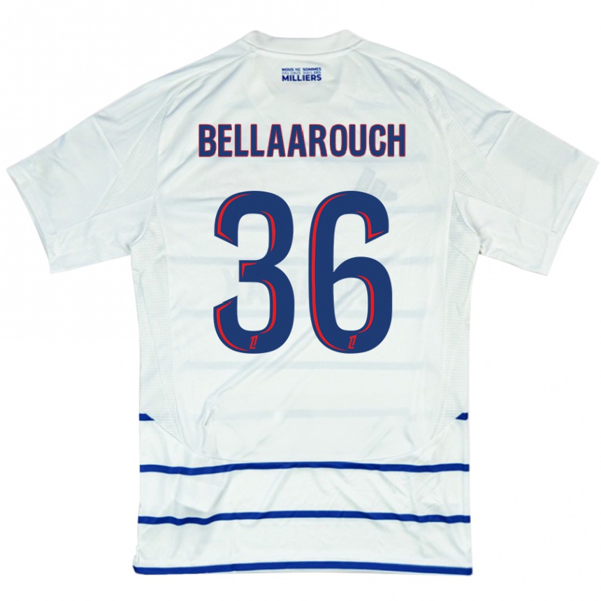 Women Football Alaa Bellaarouch #36 White Blue Away Jersey 2024/25 T-Shirt Nz