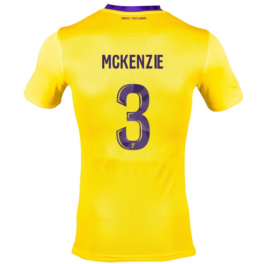 Women Football Mark Mckenzie #3 Yellow Purple Away Jersey 2024/25 T-Shirt Nz