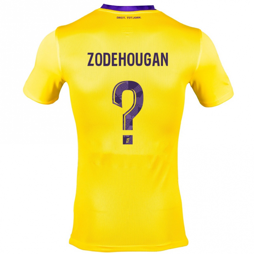 Women Football Yanis Zodehougan #0 Yellow Purple Away Jersey 2024/25 T-Shirt Nz