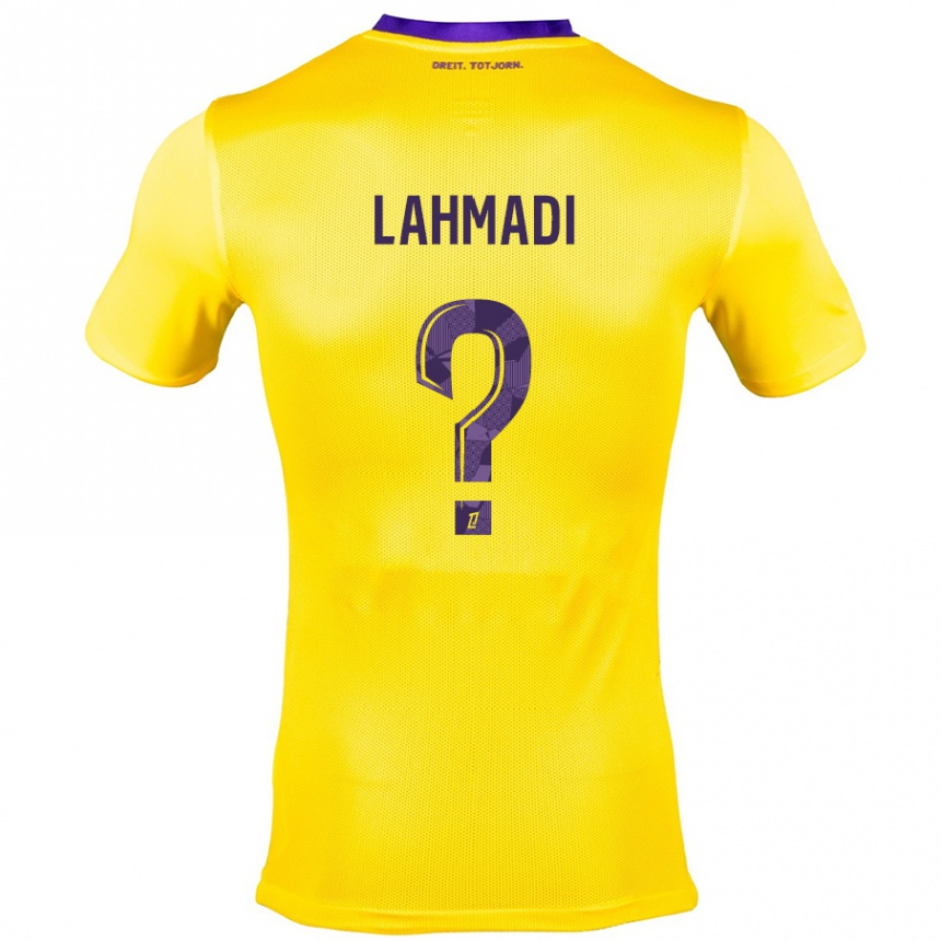 Women Football Noah Lahmadi #0 Yellow Purple Away Jersey 2024/25 T-Shirt Nz