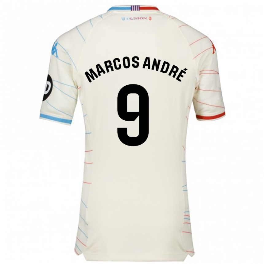 Women Football Marcos André #9 White Red Blue Away Jersey 2024/25 T-Shirt Nz