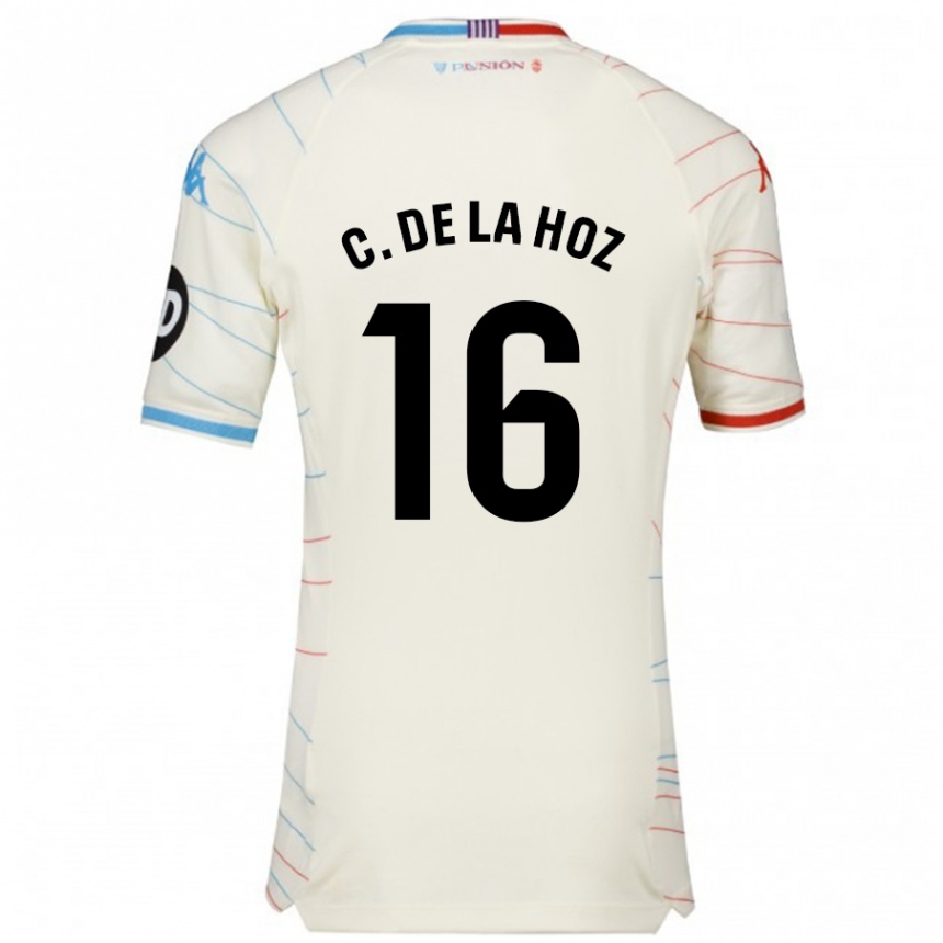 Women Football César De La Hoz #16 White Red Blue Away Jersey 2024/25 T-Shirt Nz