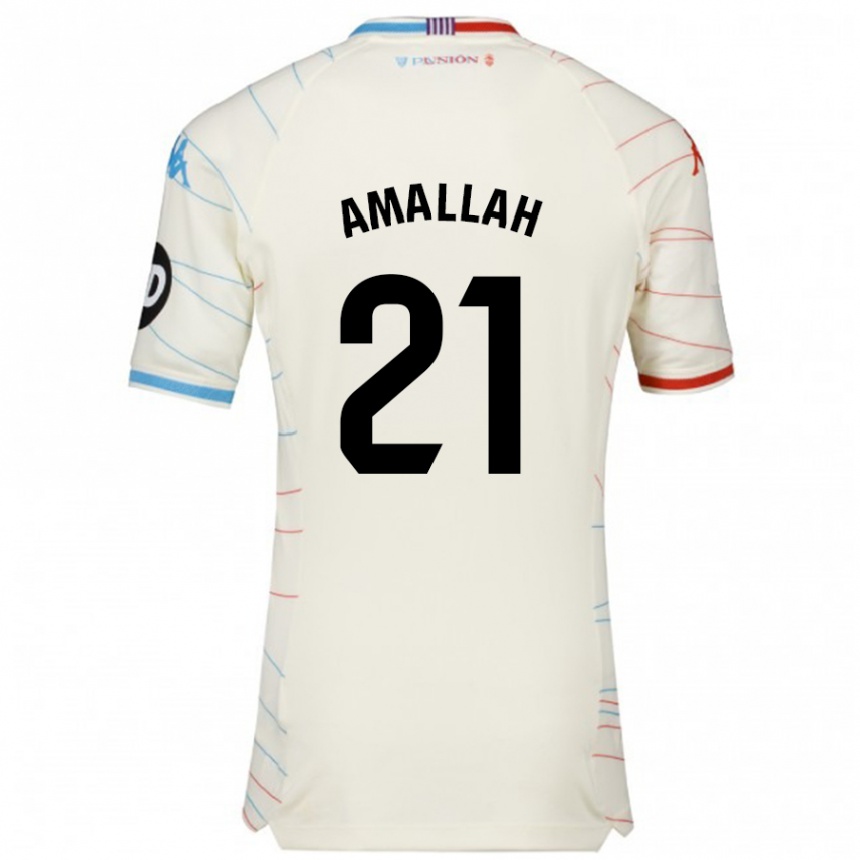 Women Football Selim Amallah #21 White Red Blue Away Jersey 2024/25 T-Shirt Nz