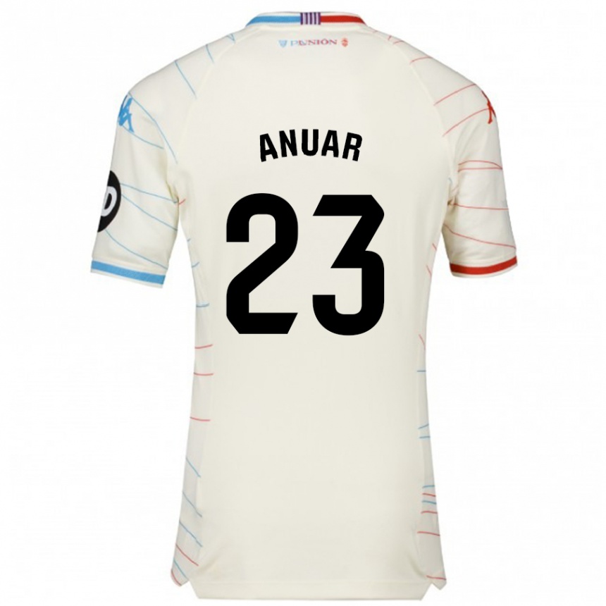 Women Football Anuar #23 White Red Blue Away Jersey 2024/25 T-Shirt Nz