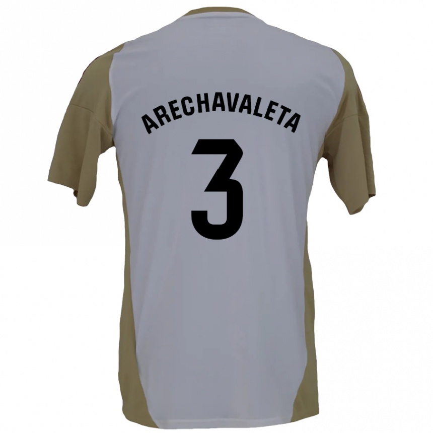 Women Football Jorge Arechavaleta #3 Brown White Away Jersey 2024/25 T-Shirt Nz