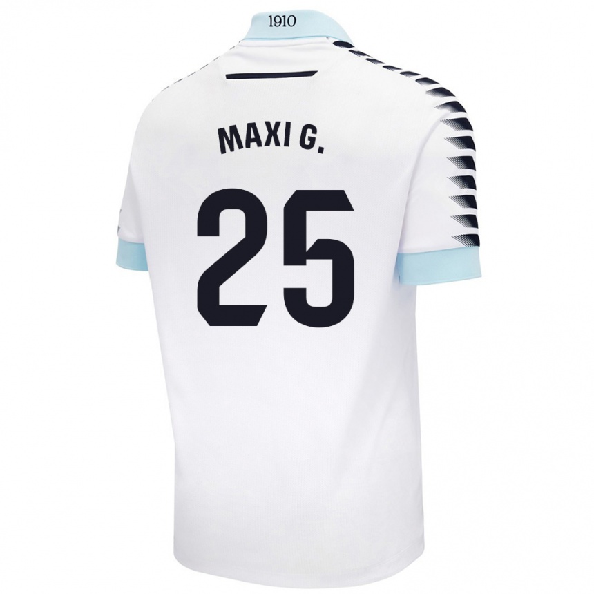 Women Football Maxi Gómez #25 White Blue Away Jersey 2024/25 T-Shirt Nz