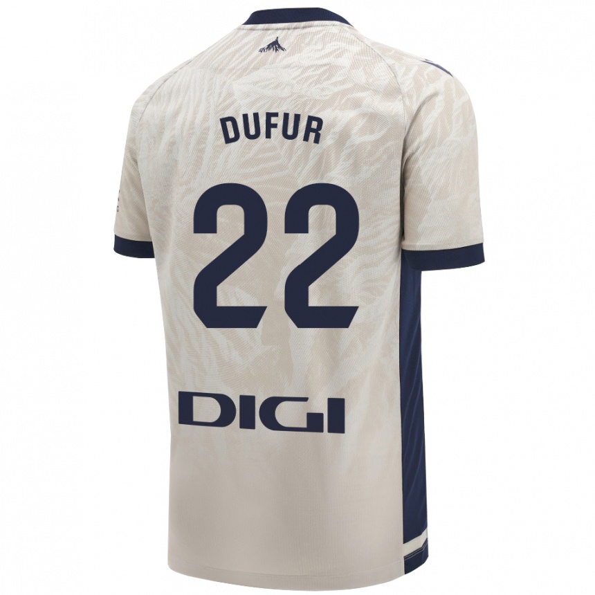 Women Football Ander Dufur #22 Light Gray Away Jersey 2024/25 T-Shirt Nz