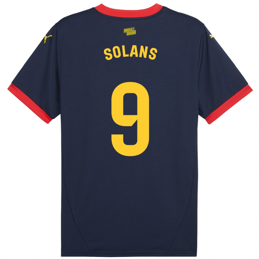 Women Football Sergi Solans #9 Navy Red Away Jersey 2024/25 T-Shirt Nz