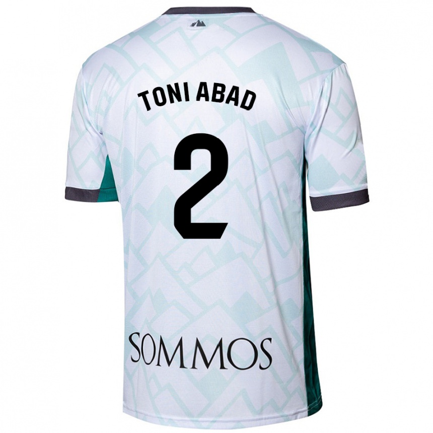 Women Football Toni Abad #2 White Green Away Jersey 2024/25 T-Shirt Nz